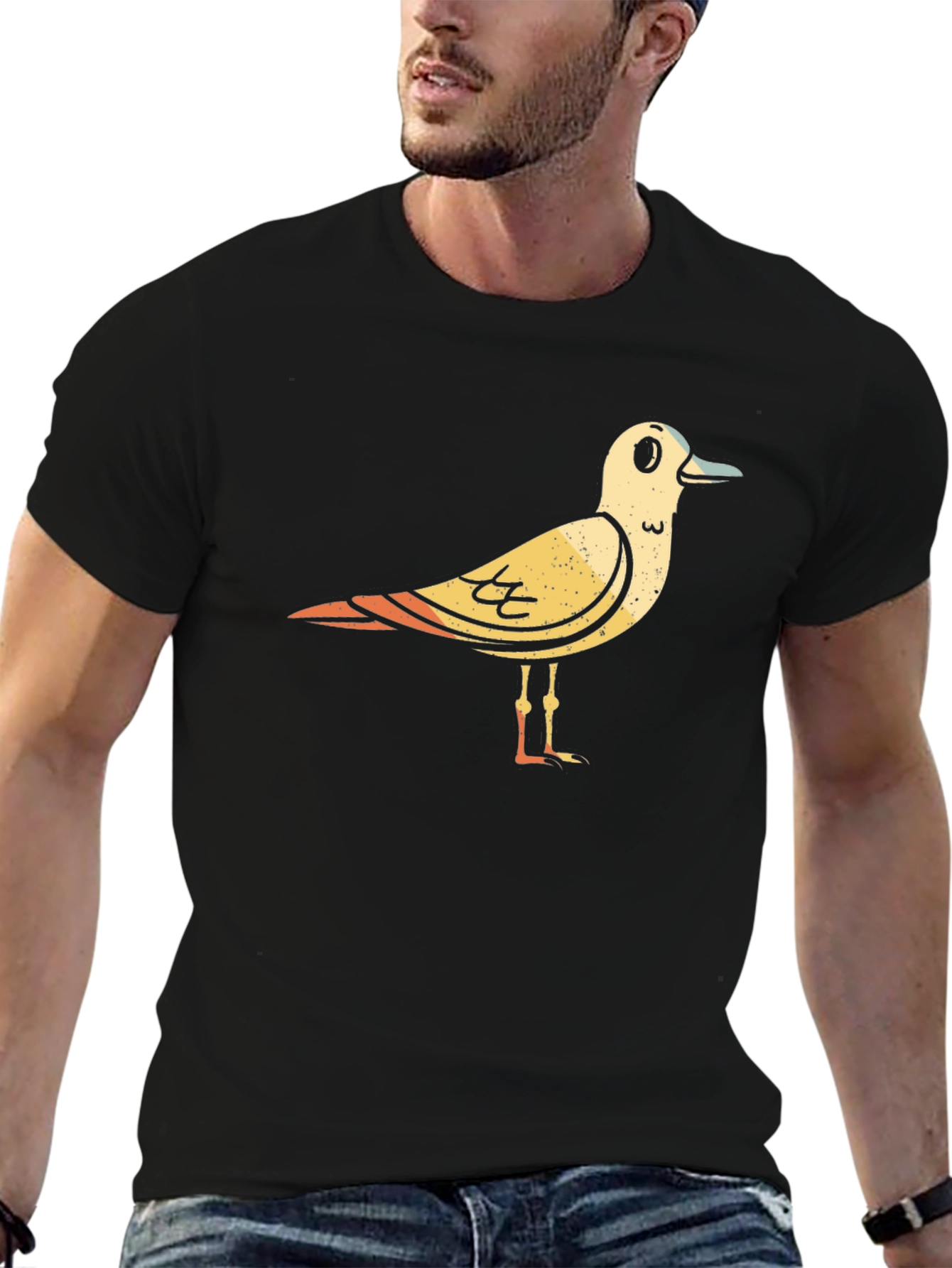 Seagull Graphic Black T-Shirt