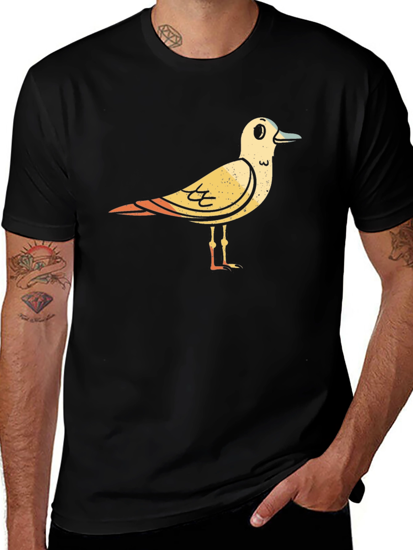 Seagull Graphic Black T-Shirt