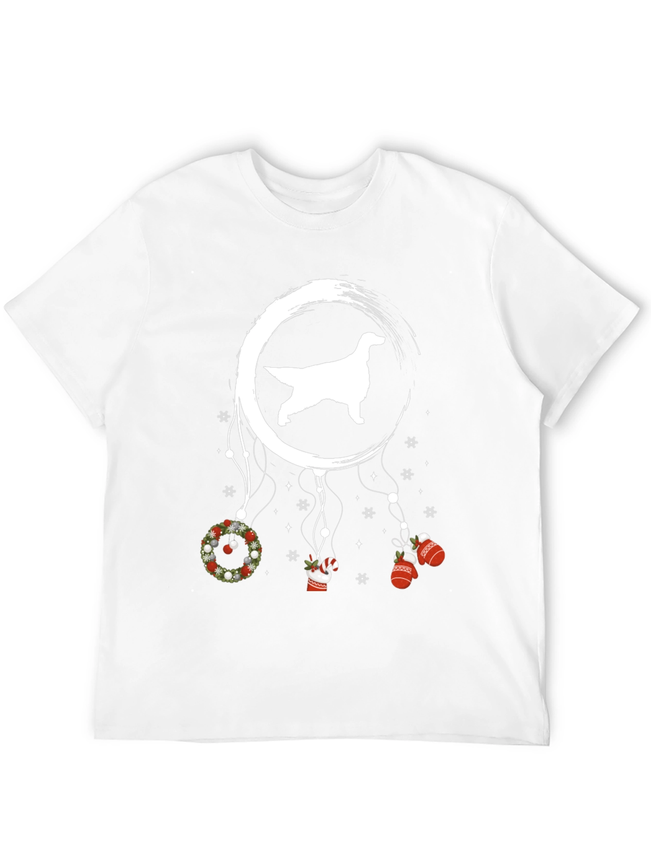 Dog Silhouette Christmas Dreamcatcher Tee