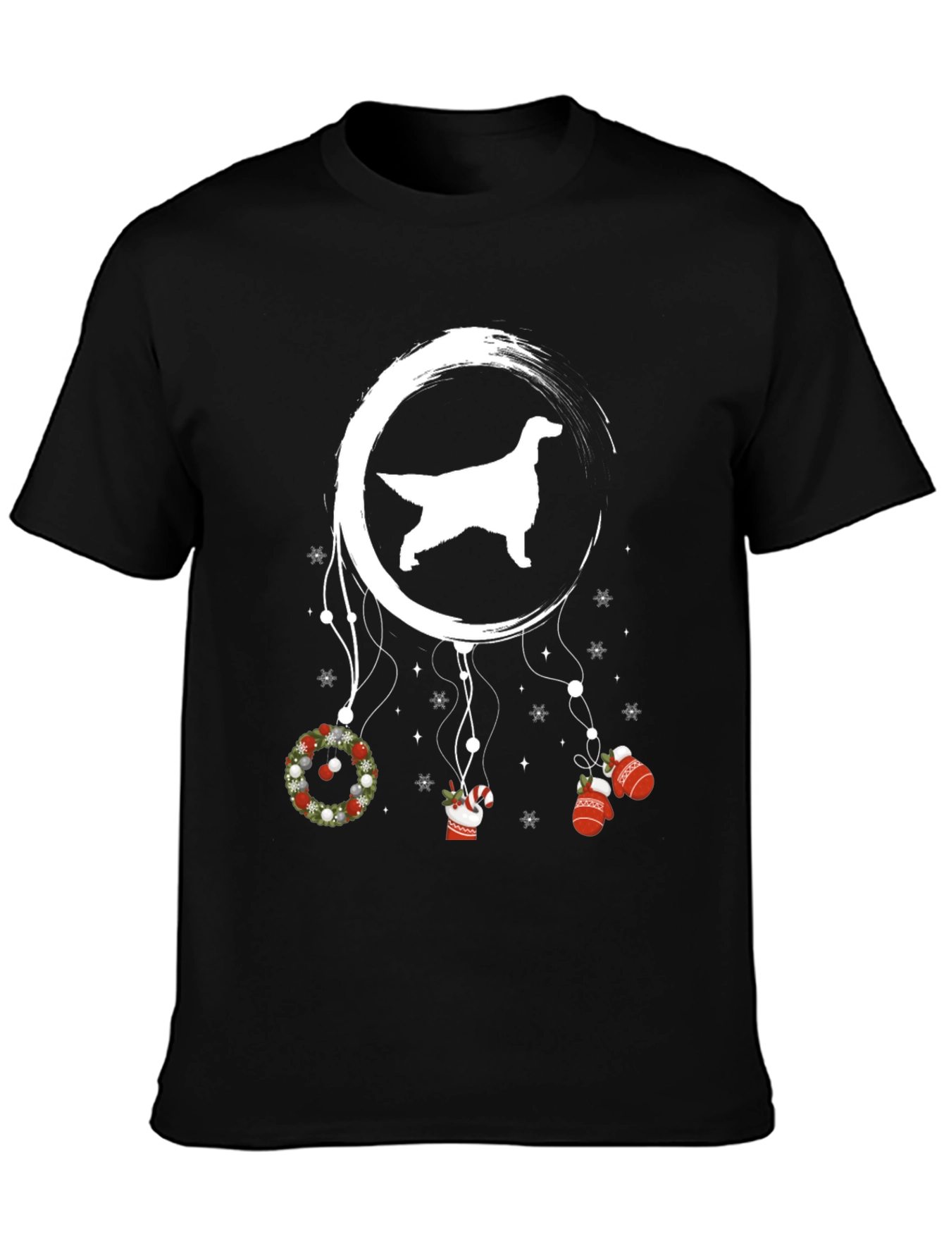 Dog Silhouette Christmas Dreamcatcher Tee