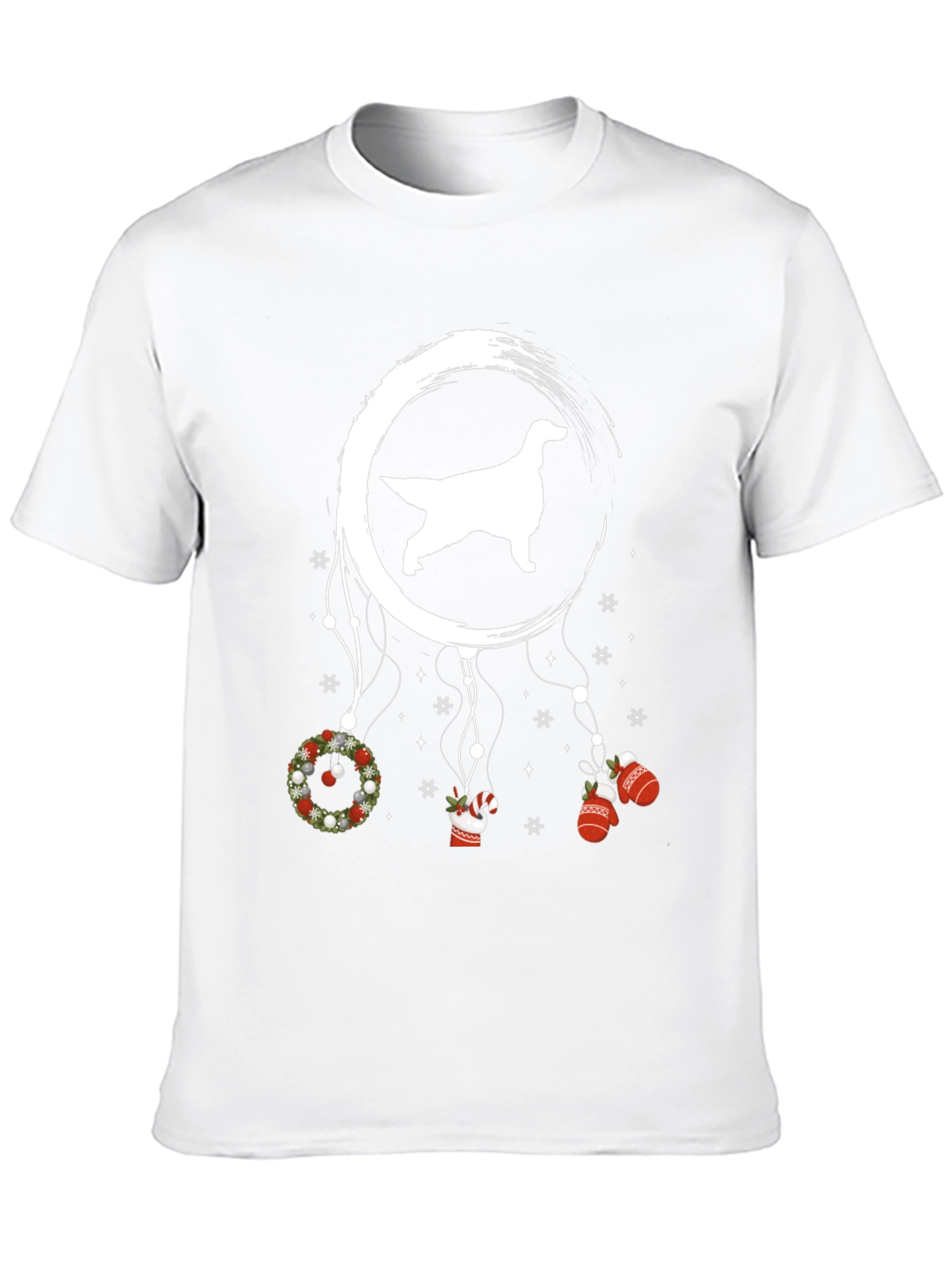 Dog Silhouette Christmas Dreamcatcher Tee