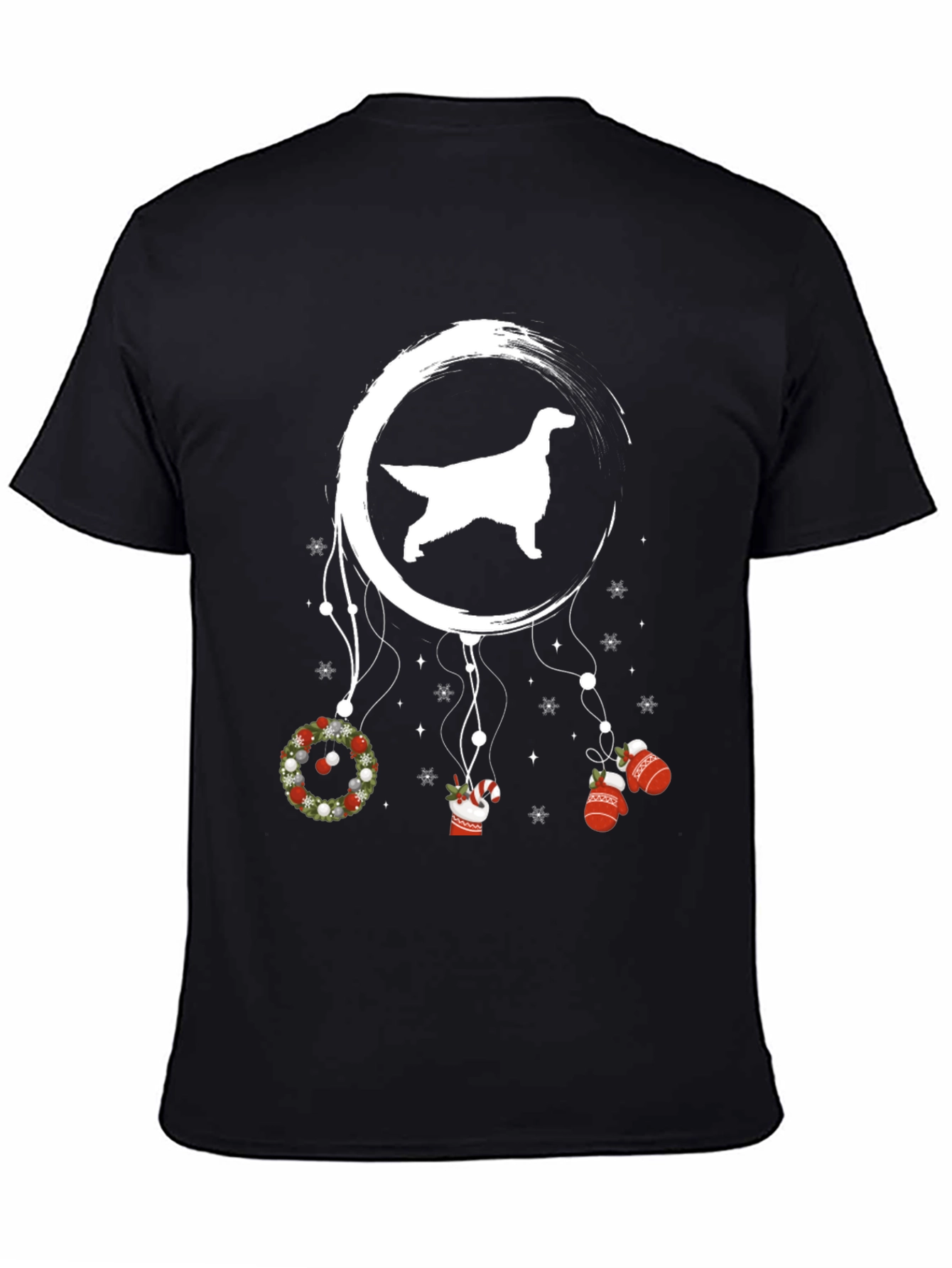Dog Silhouette Christmas Dreamcatcher Tee