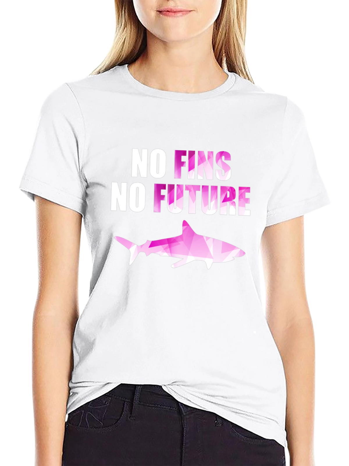 No Fins No Future Shark Graphic T-Shirt