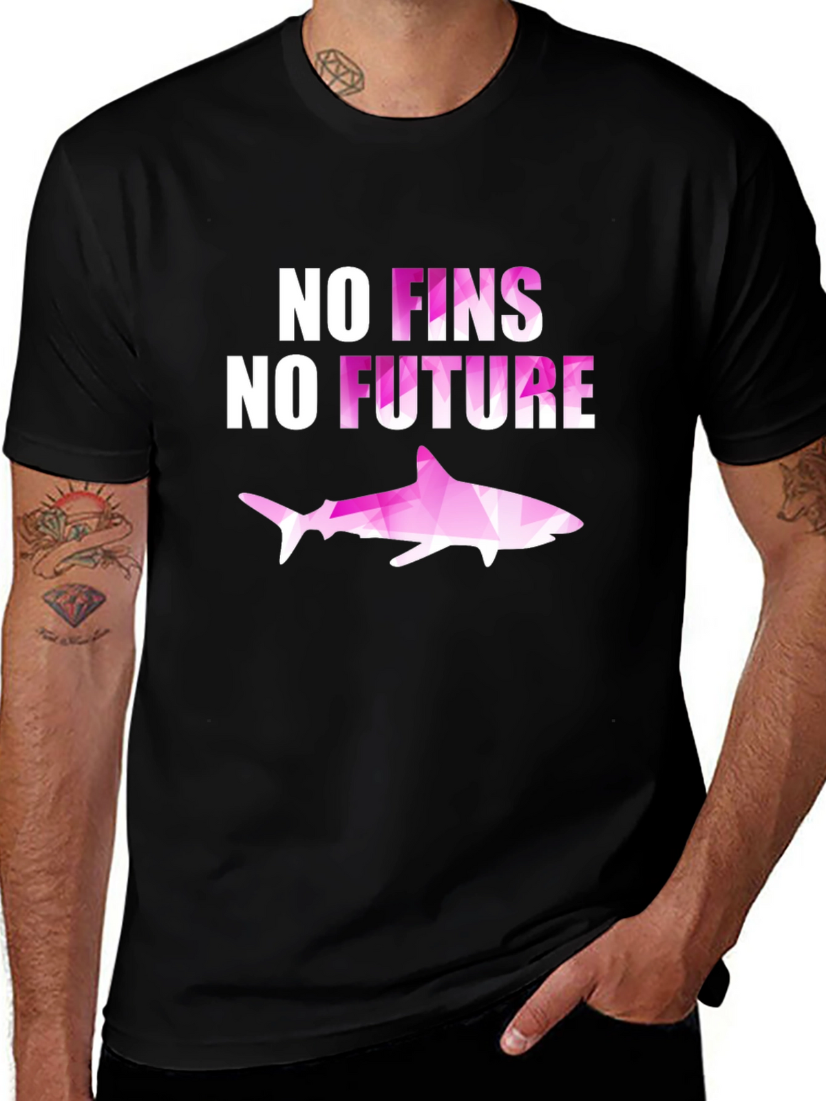 No Fins No Future Shark Graphic T-Shirt