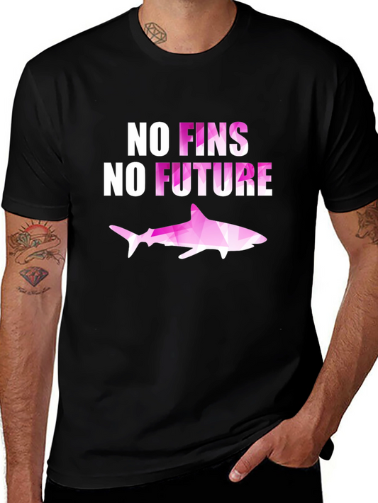 No Fins No Future Shark Graphic T-Shirt