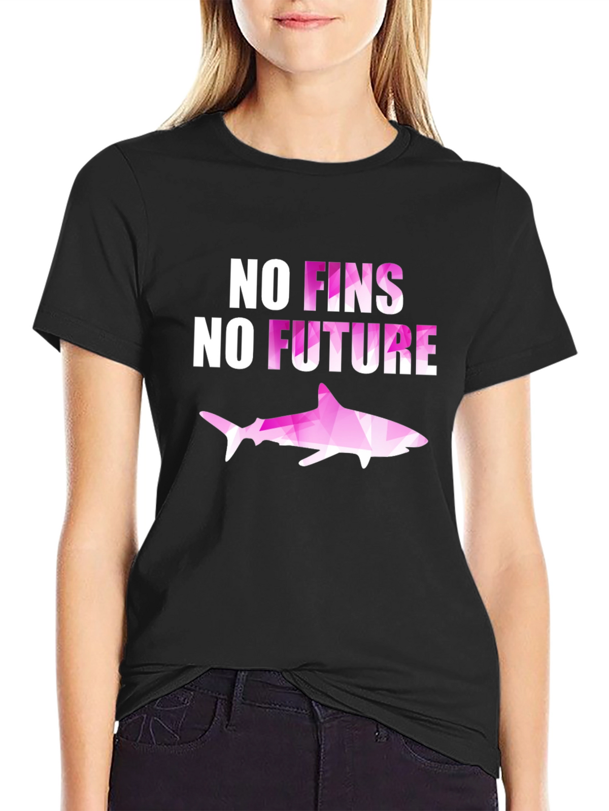 No Fins No Future Shark Graphic T-Shirt