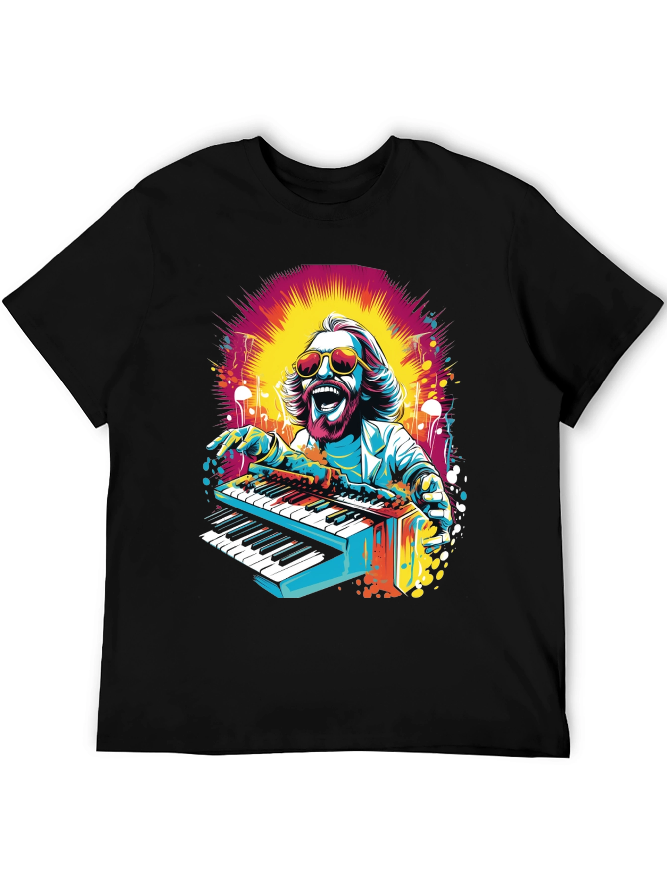 Retro Piano Man Graphic T-Shirt
