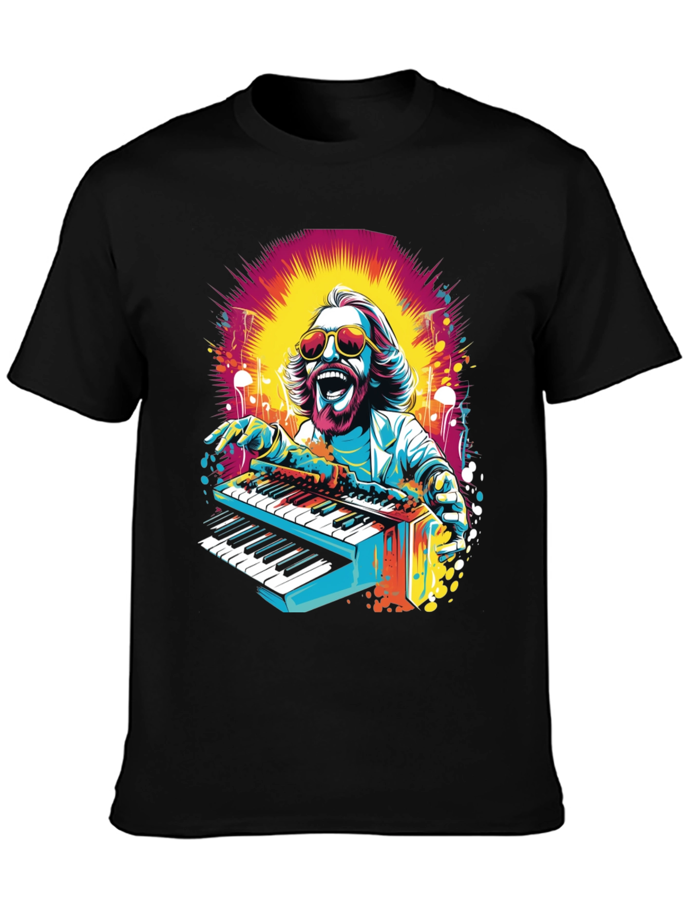 Retro Piano Man Graphic T-Shirt