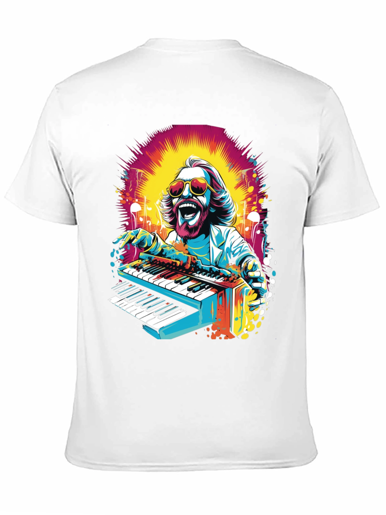 Retro Piano Man Graphic T-Shirt