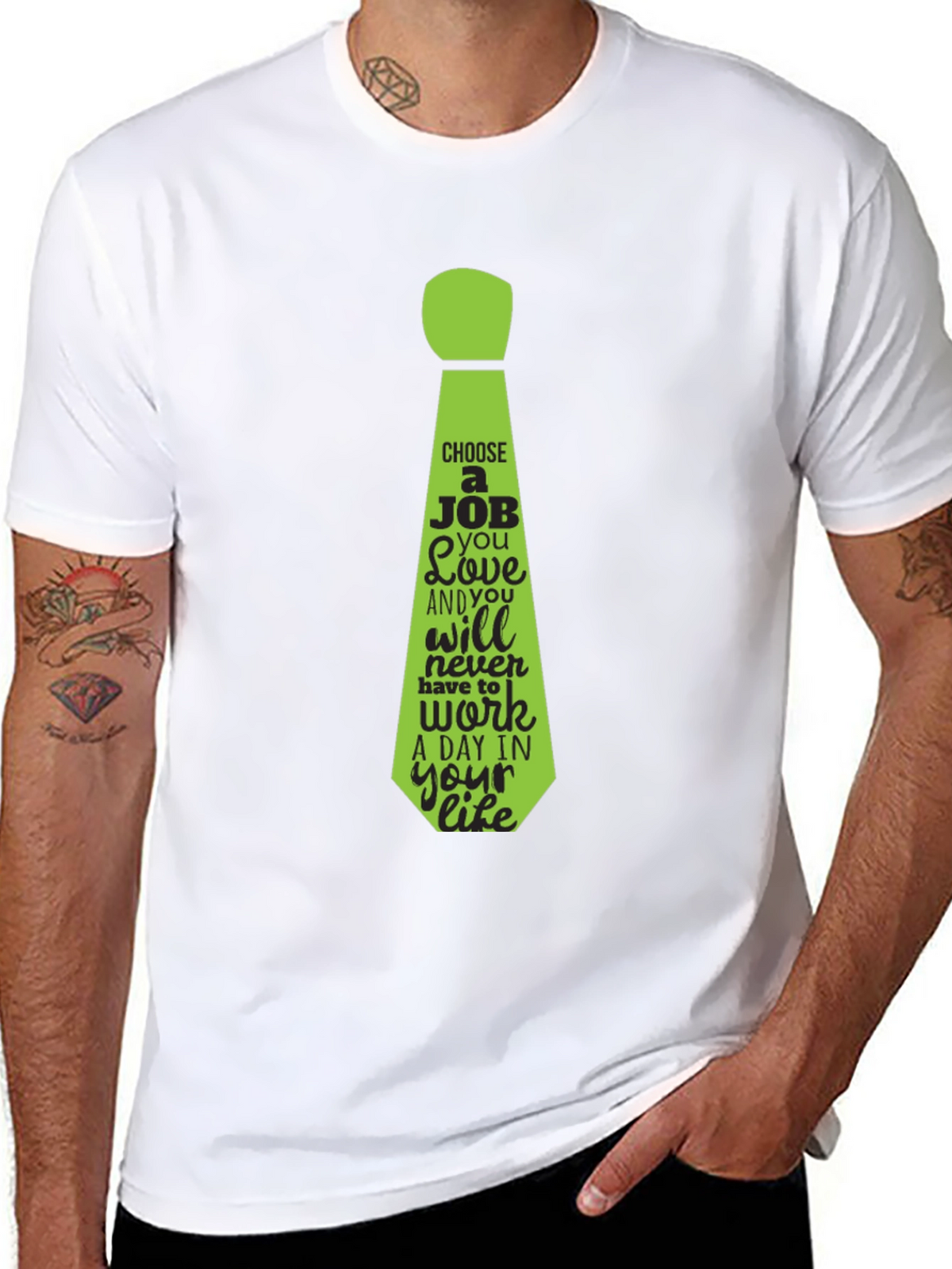 Motivational Job Tie Graphic Tee
