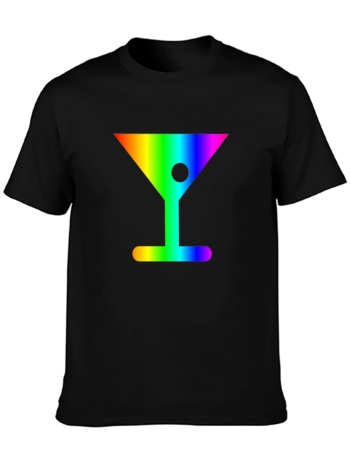 Rainbow Martini Graphic Tee - Stylish & Fun