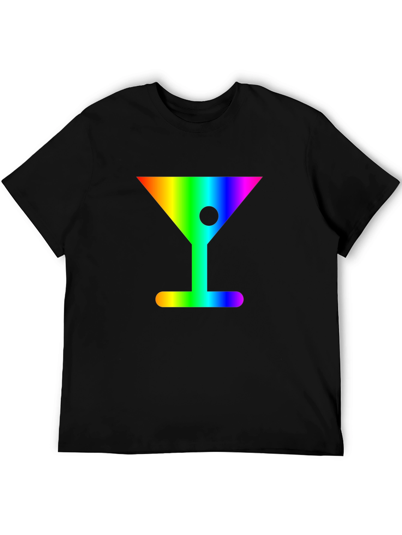 Rainbow Martini Graphic Tee - Stylish & Fun