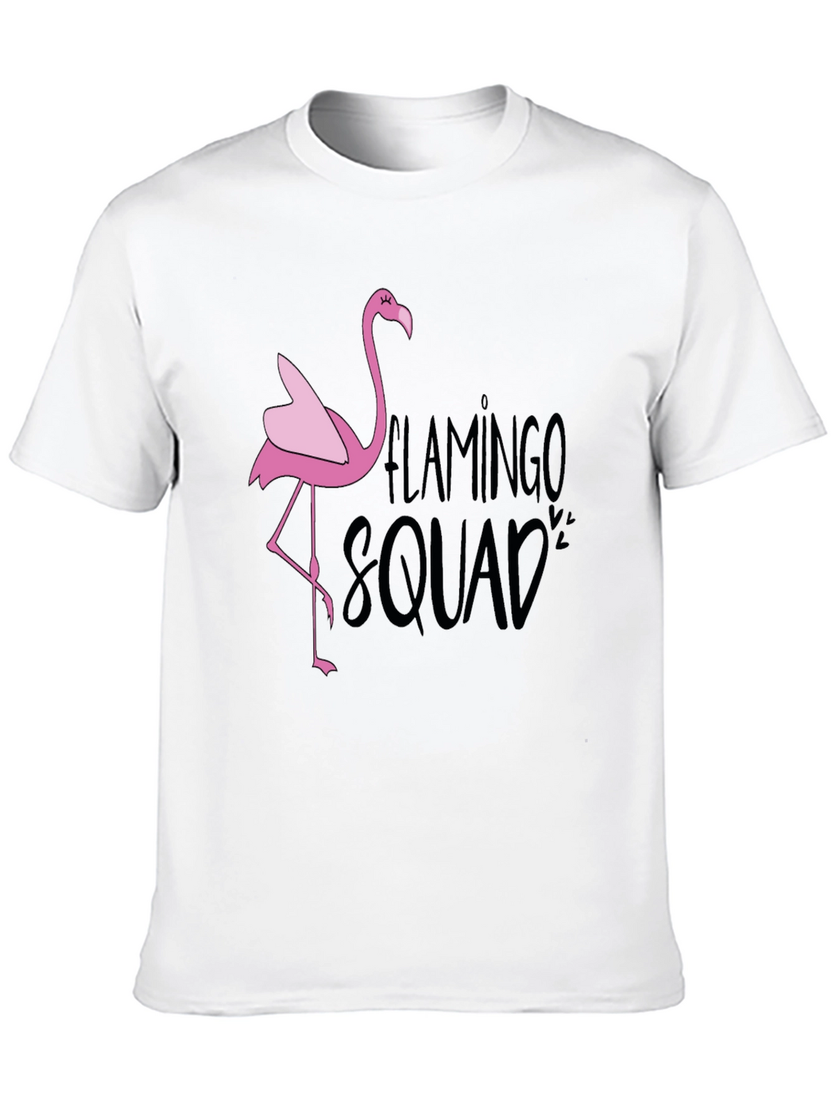 Flamingo Squad Graphic T-Shirt - Black Casual Tee