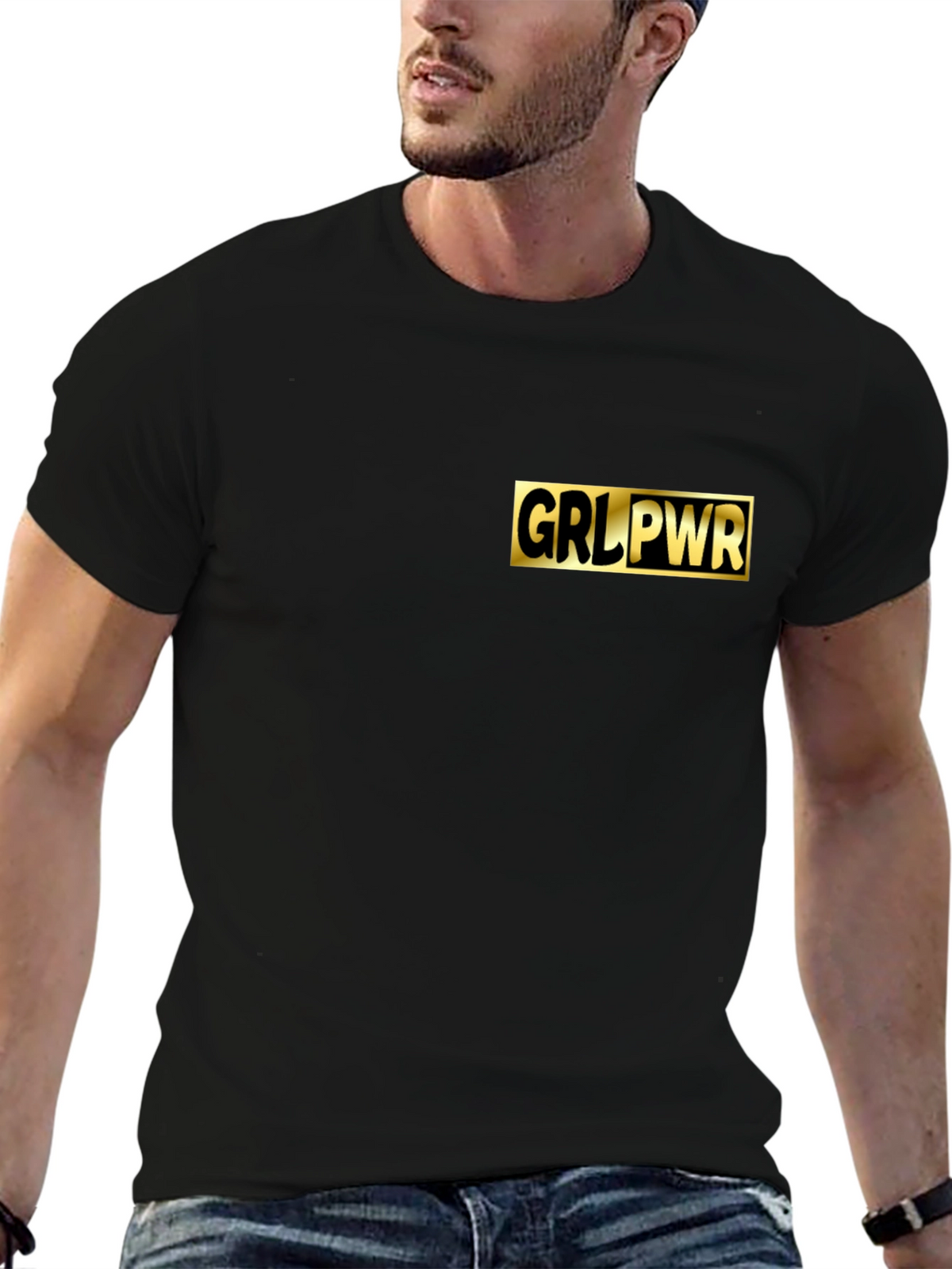 GRL PWR Black T-Shirt - Empowering Style