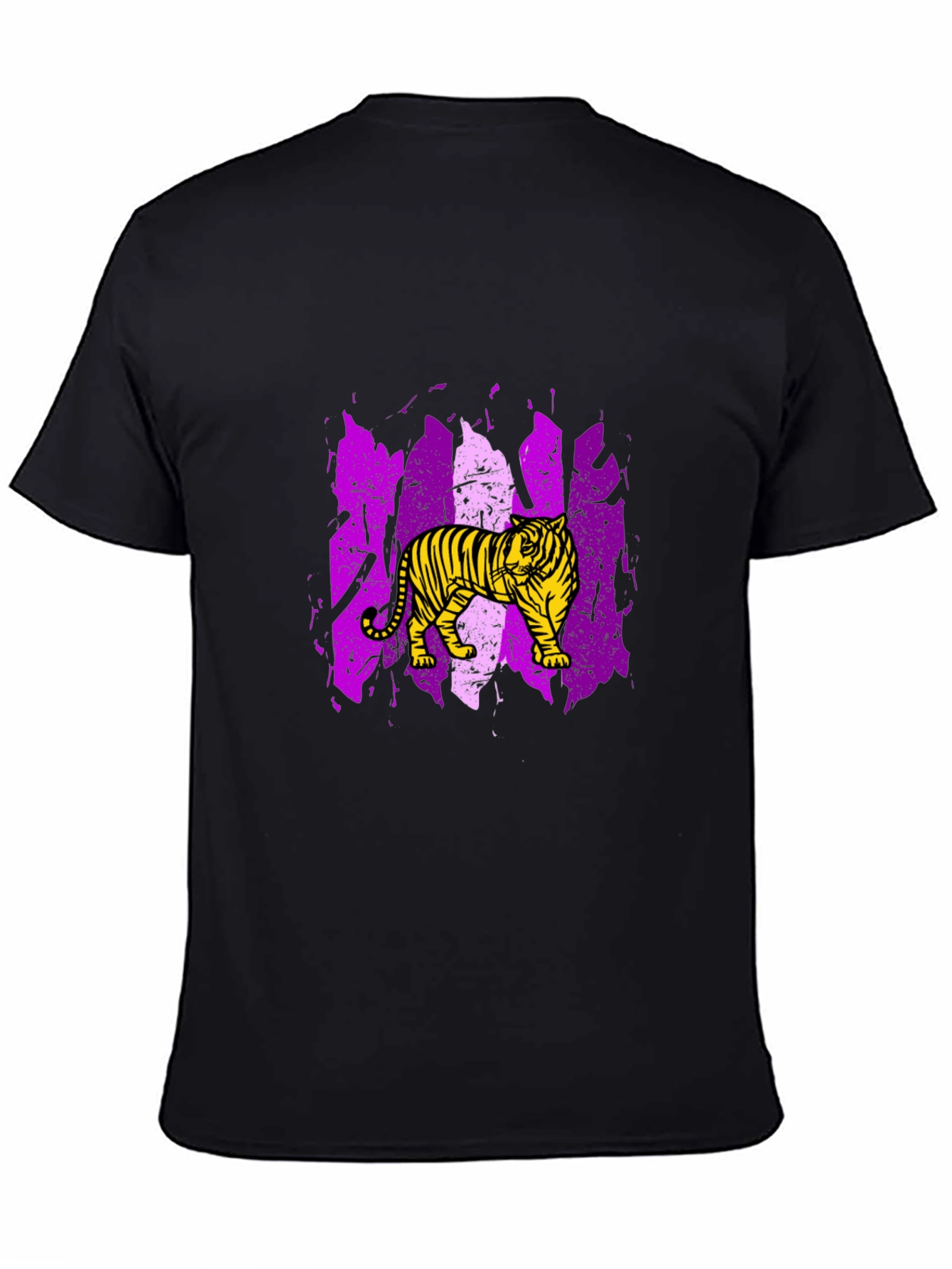 Tiger Graphic Tee - Black Cotton T-Shirt
