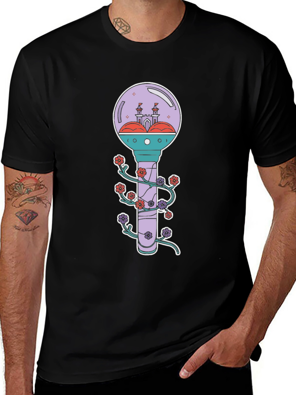 Floral Castle Graphic T-Shirt