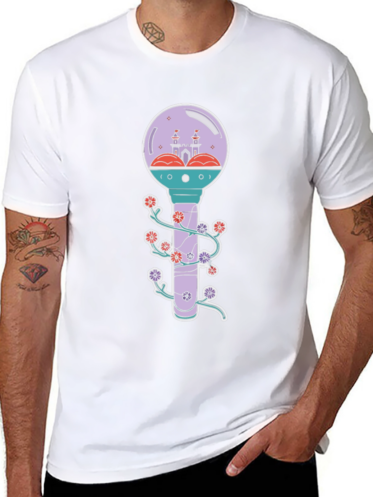 Floral Castle Graphic T-Shirt