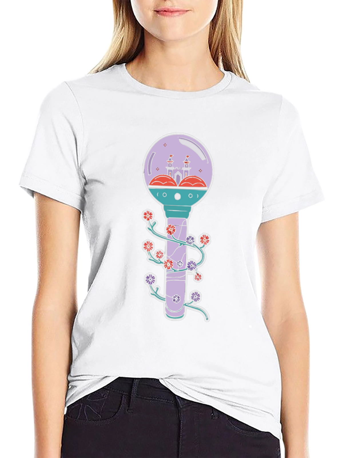 Floral Castle Graphic T-Shirt