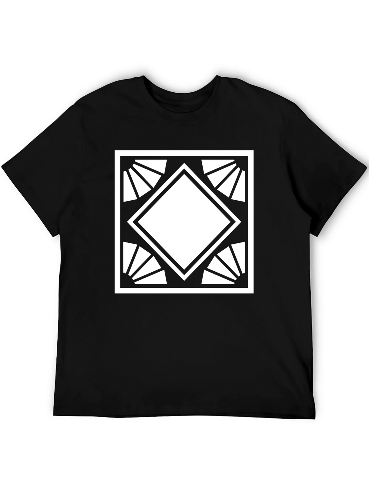 Geometric Diamond Graphic Tee - Modern Style