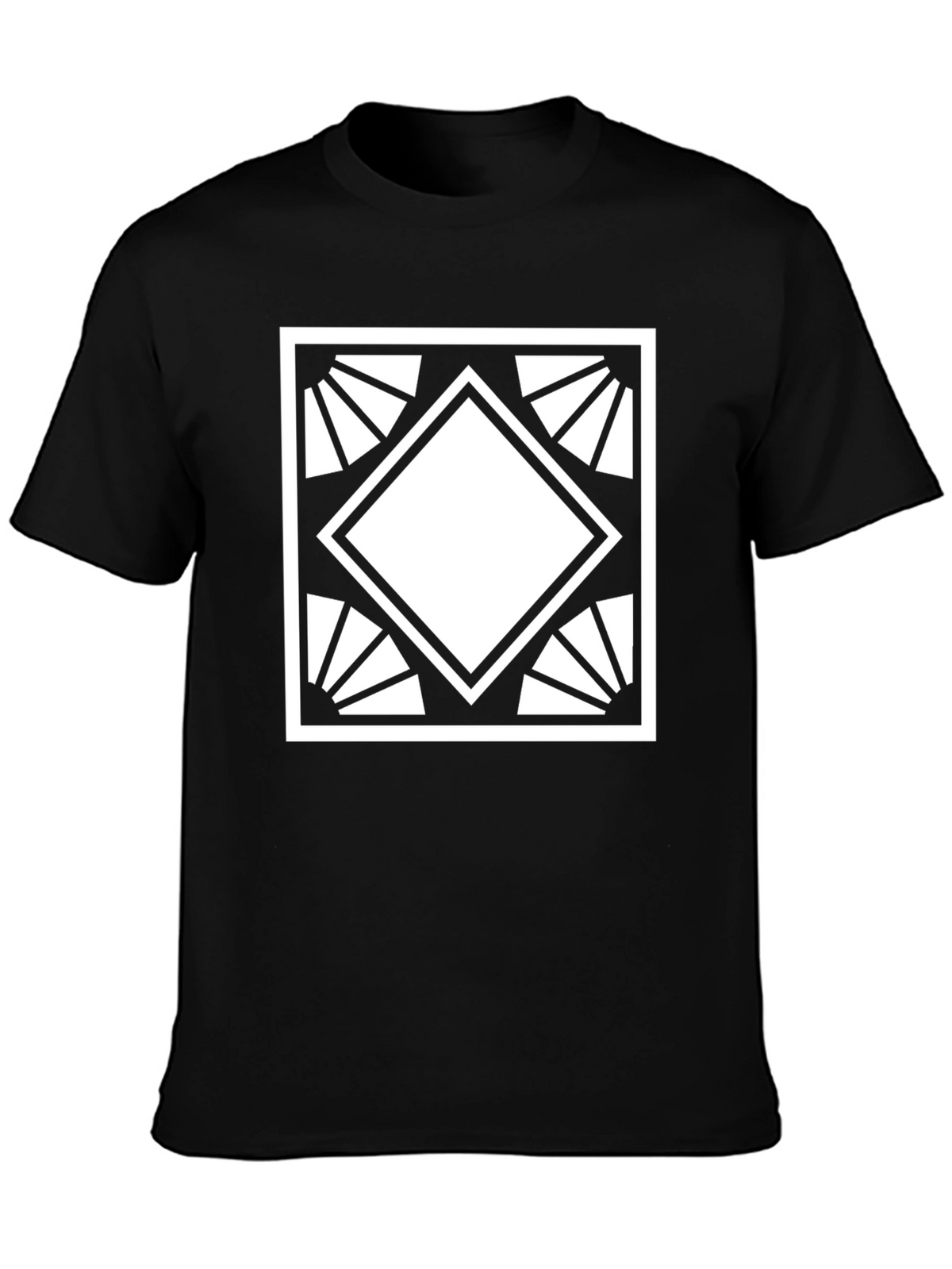 Geometric Diamond Graphic Tee - Modern Style