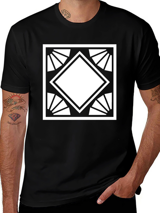 Geometric Diamond Graphic Tee - Modern Style