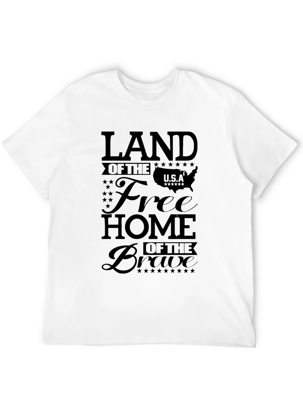 Land of Free Home of Brave Patriotic USA T-Shirt