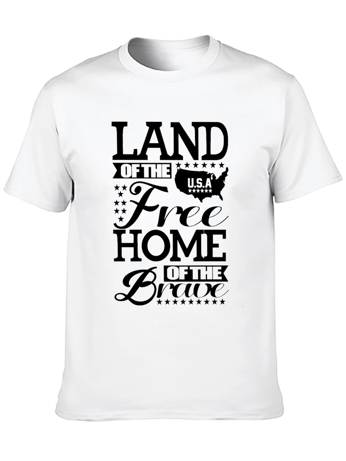 Land of Free Home of Brave Patriotic USA T-Shirt