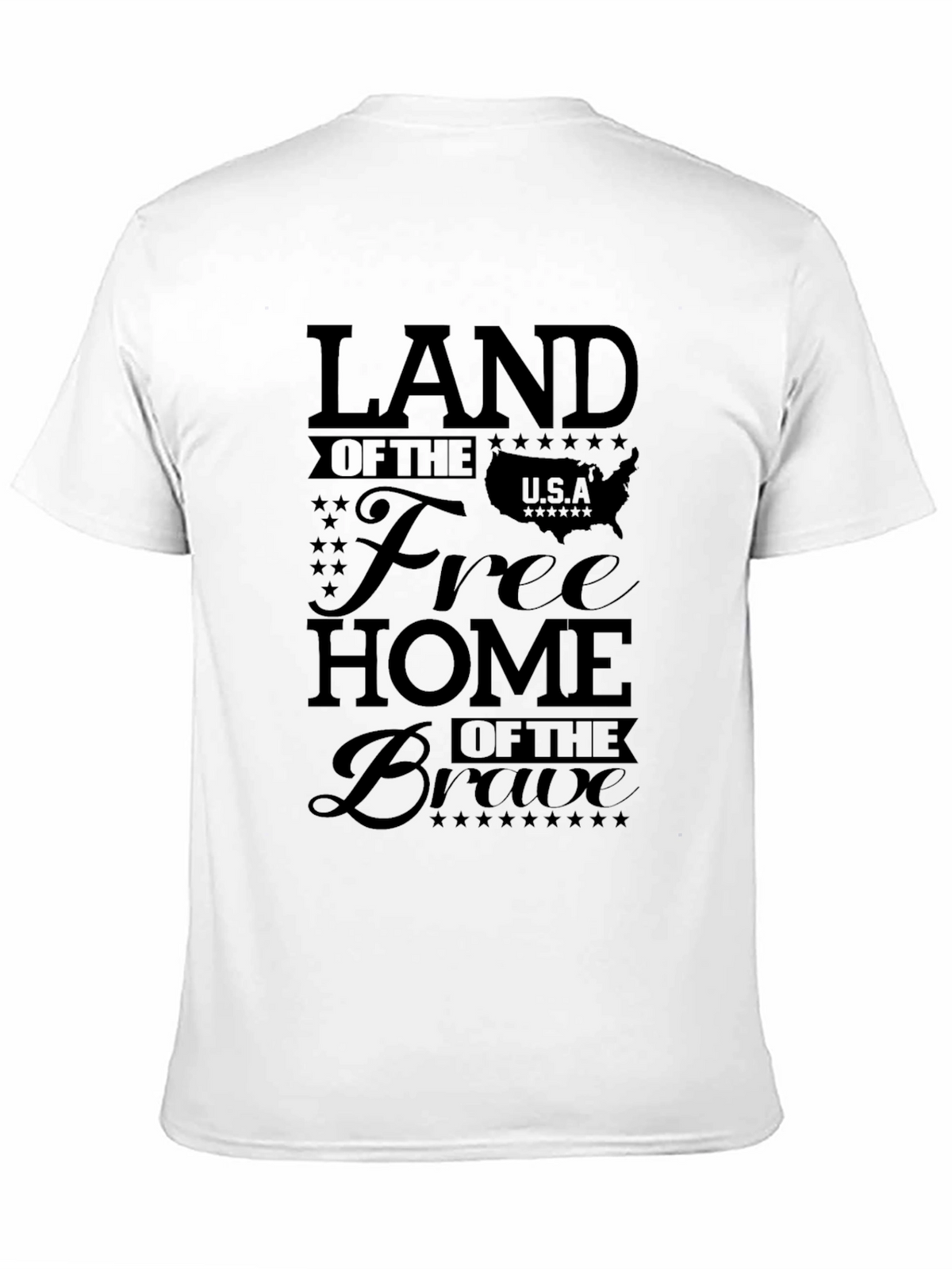 Land of Free Home of Brave Patriotic USA T-Shirt