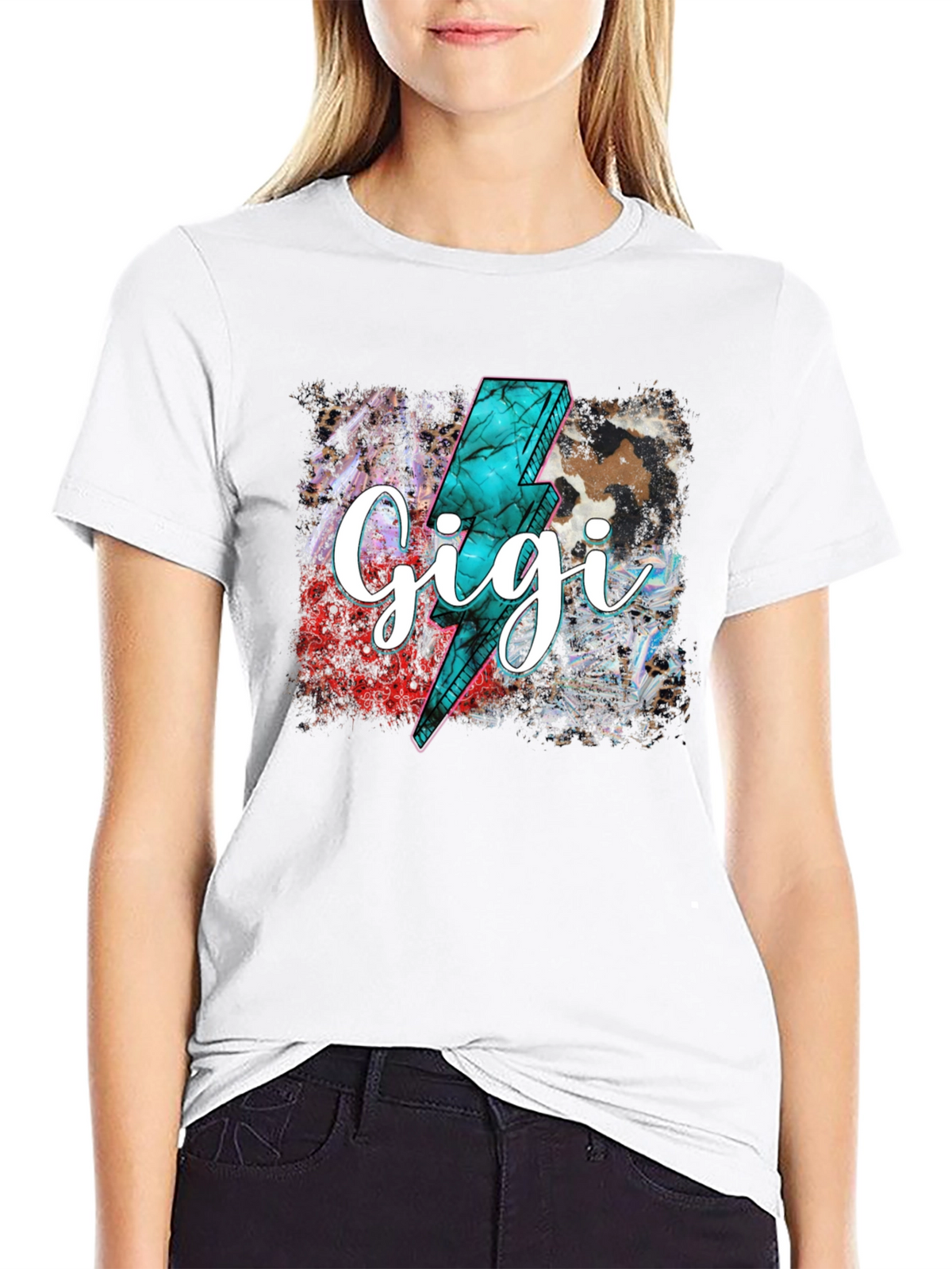 Gigi Lightning Bolt Graphic Tee - Trendy Comfort
