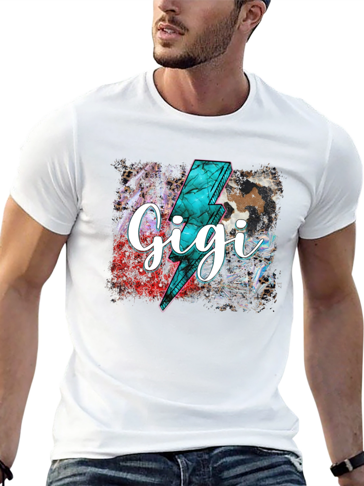 Gigi Lightning Bolt Graphic Tee - Trendy Comfort