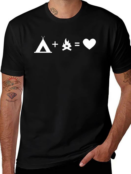 Camping Love T-Shirt - Campfire Tent Heart Tee