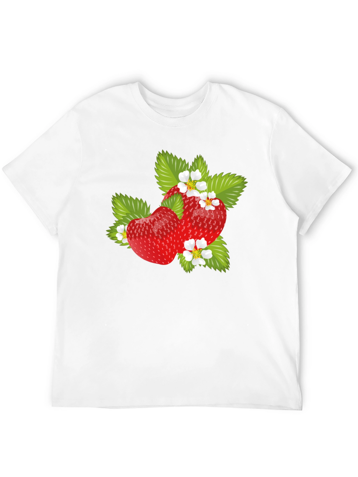 Strawberry Graphic Print Mens Black T-Shirt