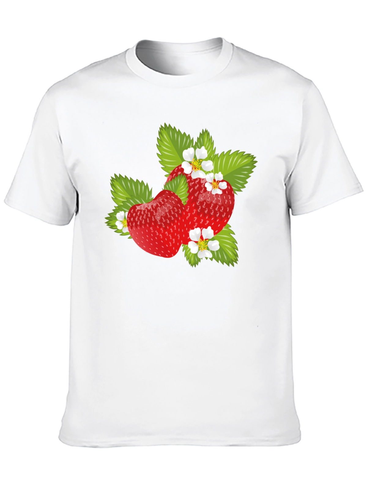 Strawberry Graphic Print Mens Black T-Shirt