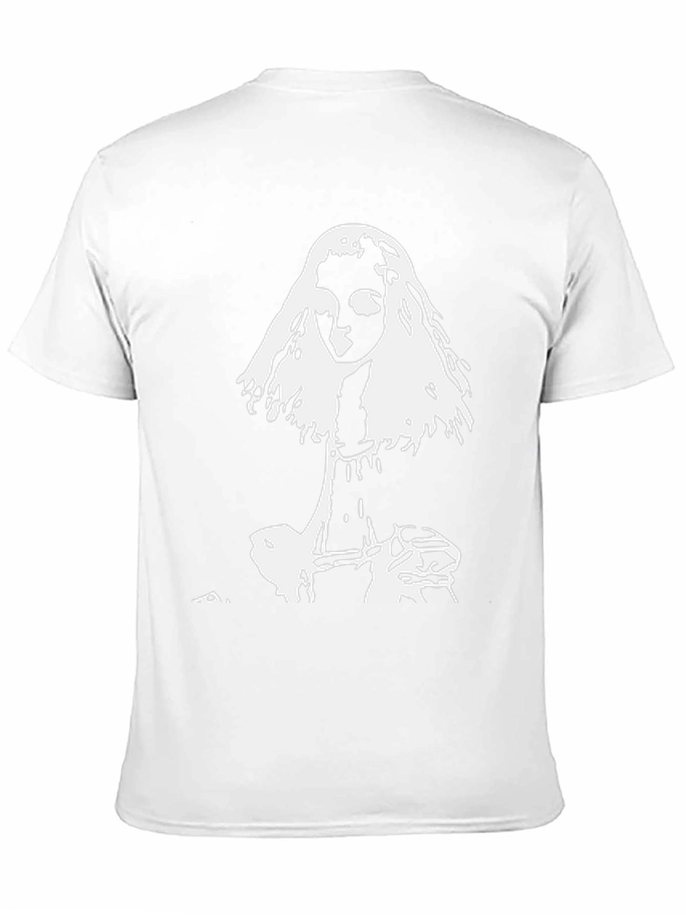 White Graphic Print Black T-Shirt