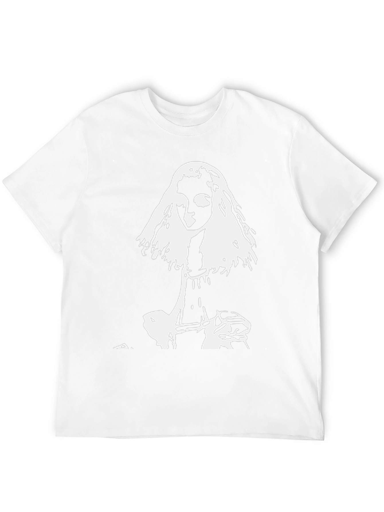 White Graphic Print Black T-Shirt