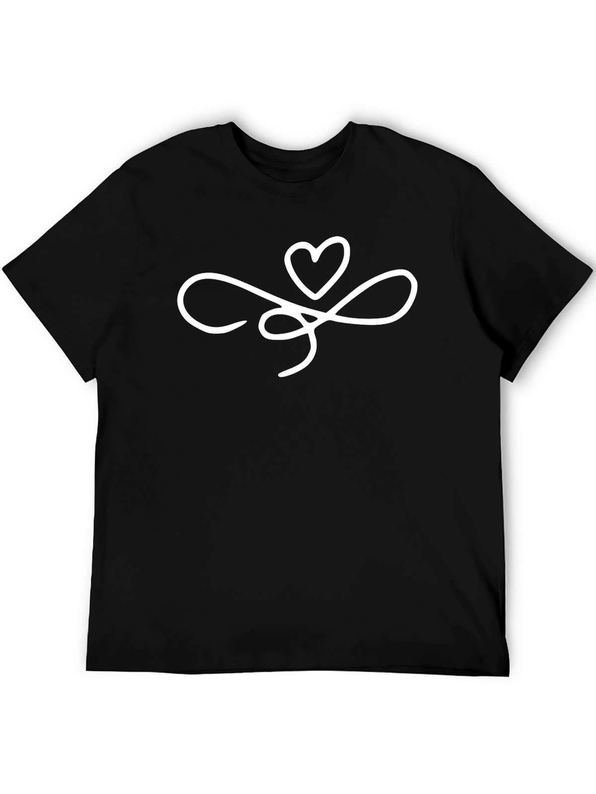Heart Swirl Graphic Black T-Shirt