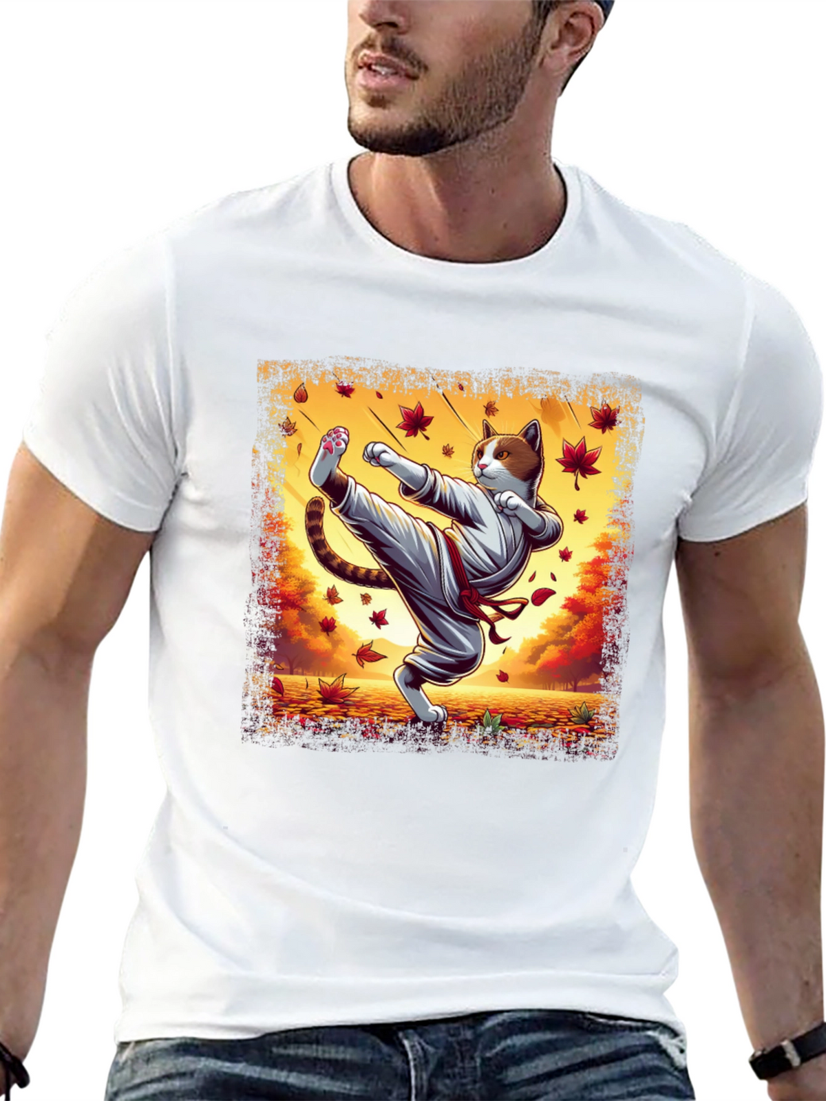 Karate Cat T-Shirt - Martial Arts Kitten Tee