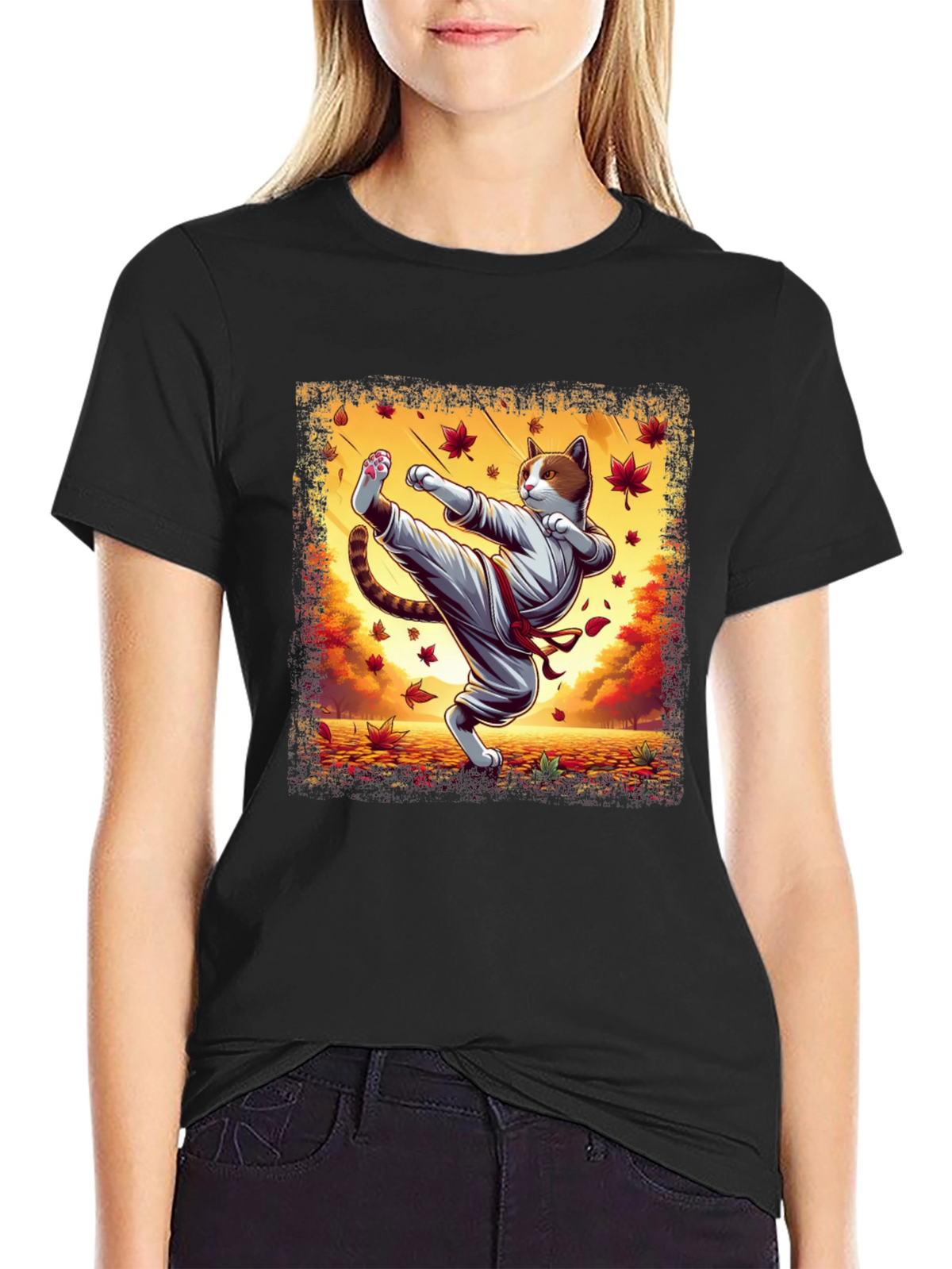 Karate Cat T-Shirt - Martial Arts Kitten Tee