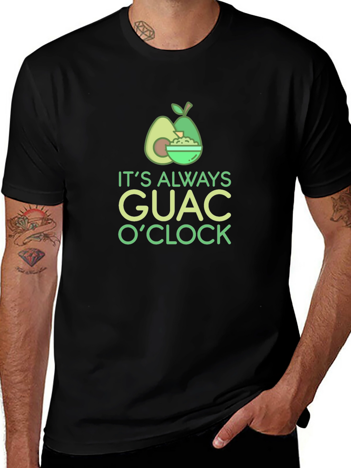 Its Always Guac OClock Black T-Shirt
