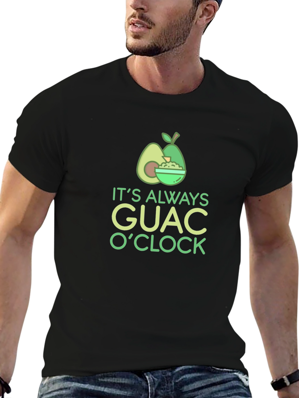 Its Always Guac OClock Black T-Shirt