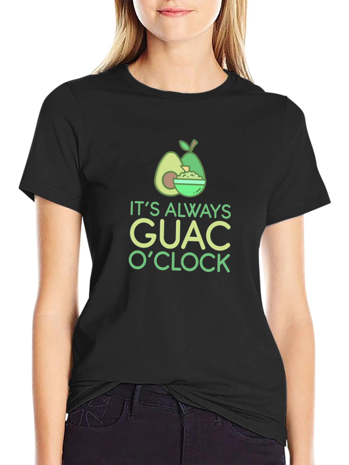 Its Always Guac OClock Black T-Shirt