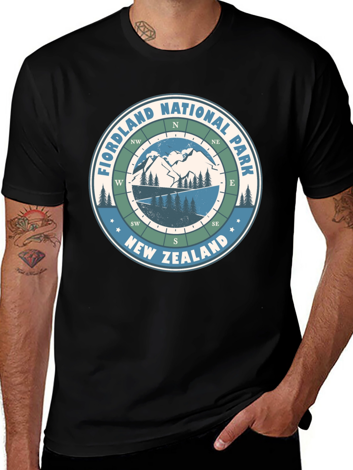 Fiordland National Park Compass T-Shirt
