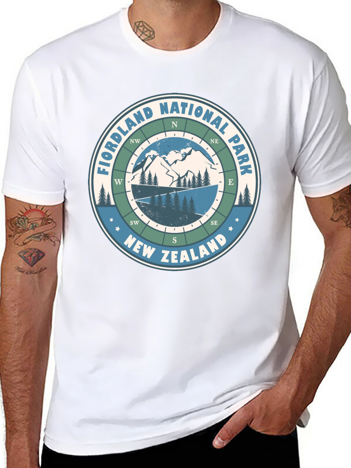 Fiordland National Park Compass T-Shirt