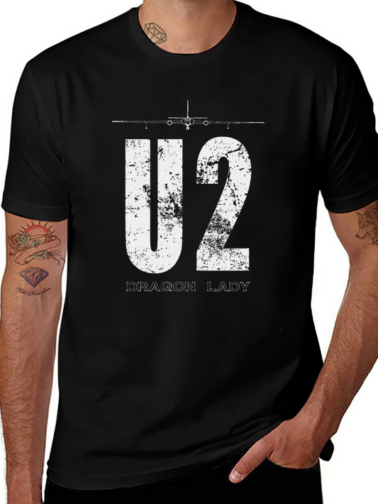 U2 Dragon Lady Graphic T-Shirt - Black Cotton Blend
