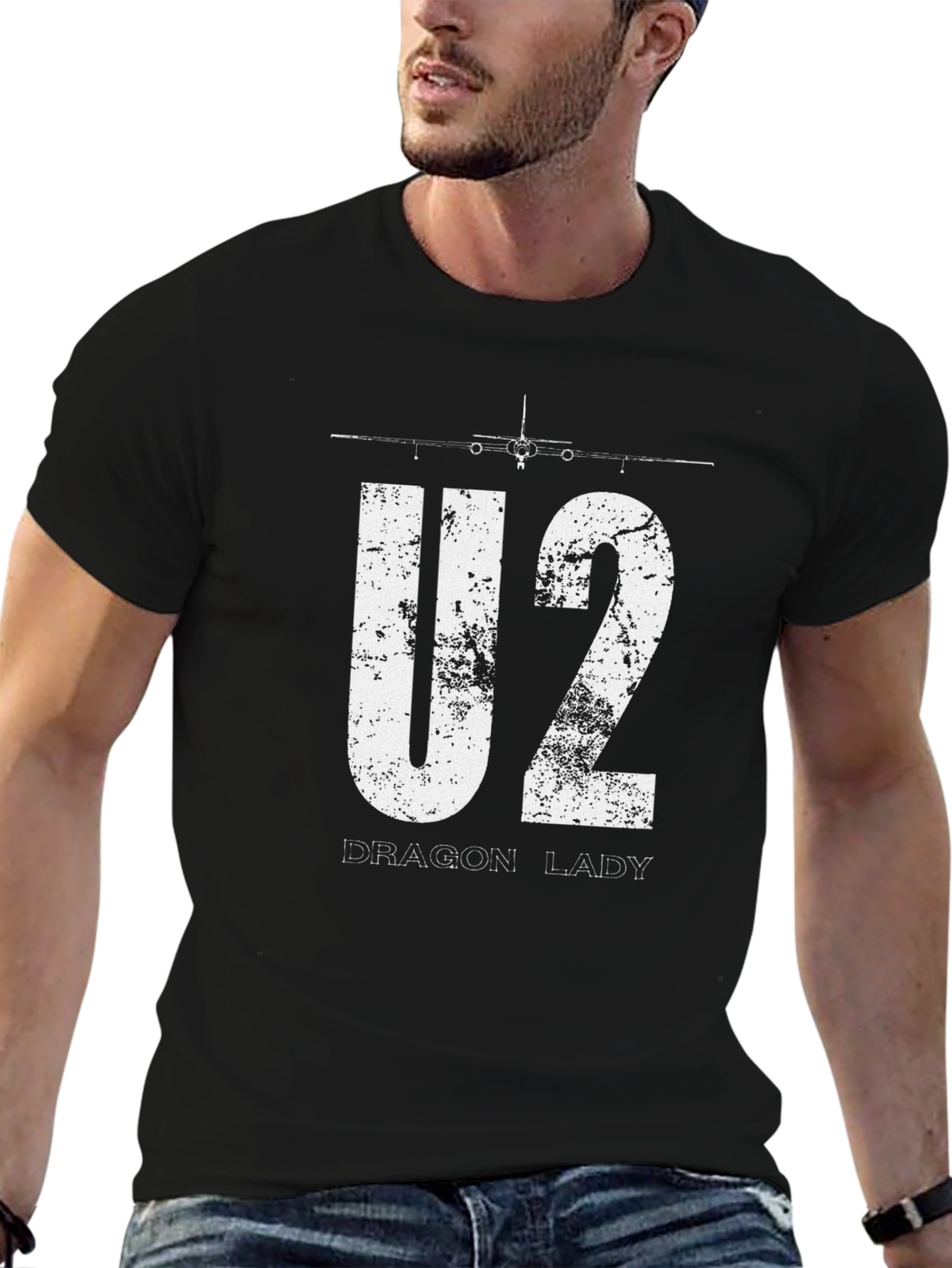 U2 Dragon Lady Graphic T-Shirt - Black Cotton Blend