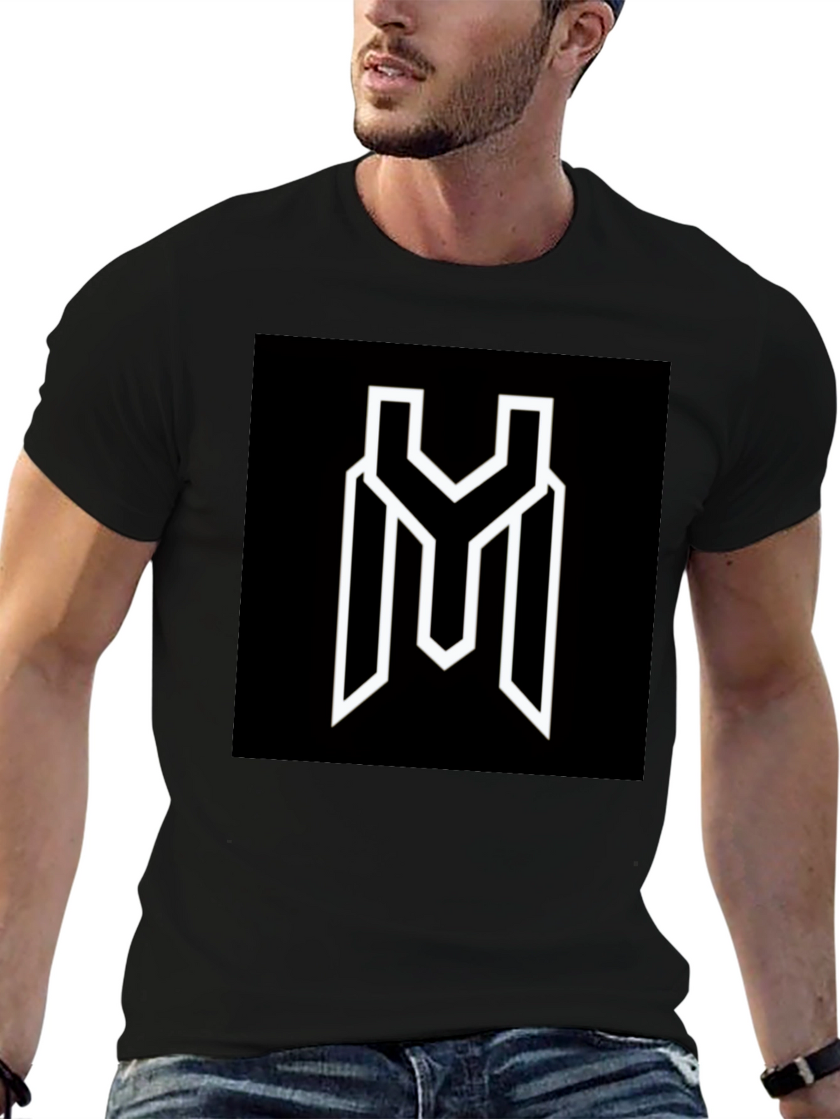 Modern Graphic Tee - Black YM Logo Shirt