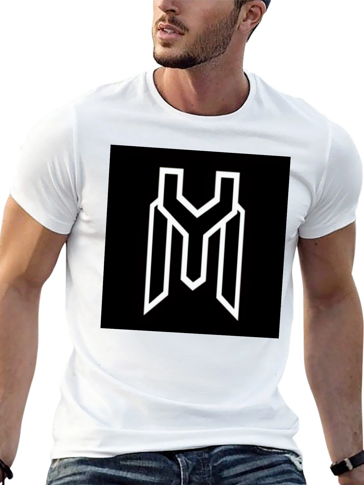 Modern Graphic Tee - Black YM Logo Shirt