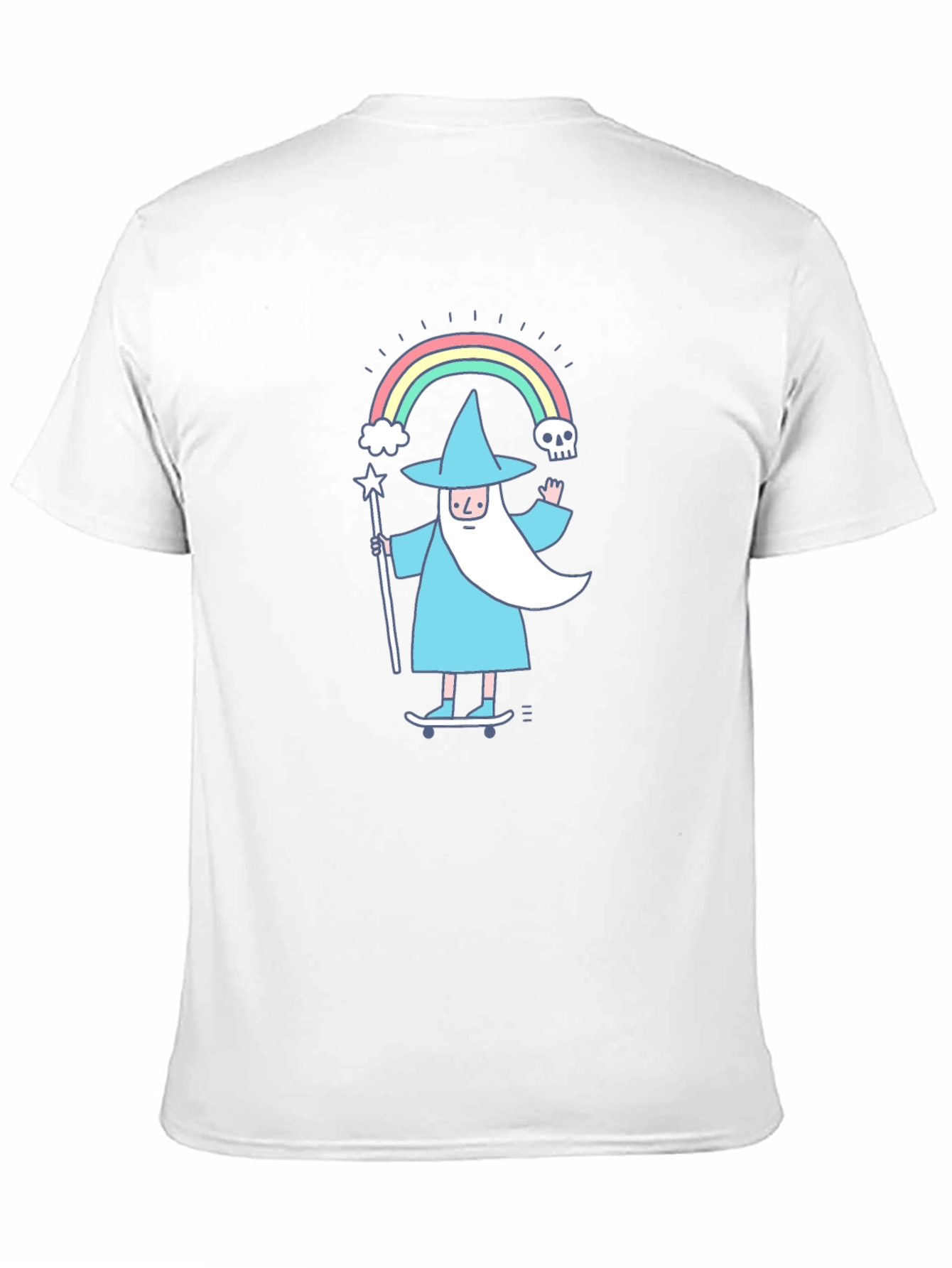 Wizard Skateboarder Graphic Tee - Black Cotton