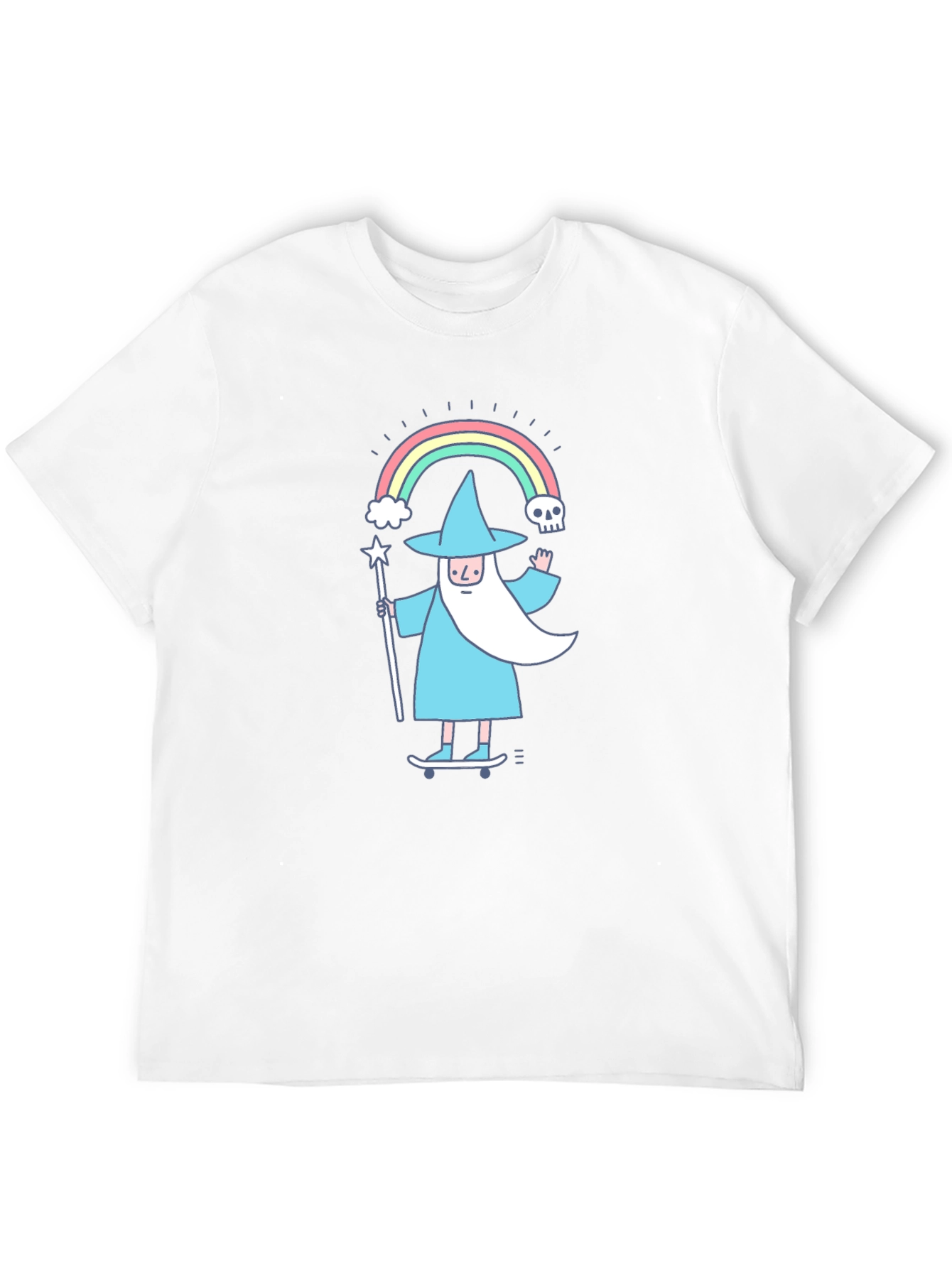 Wizard Skateboarder Graphic Tee - Black Cotton