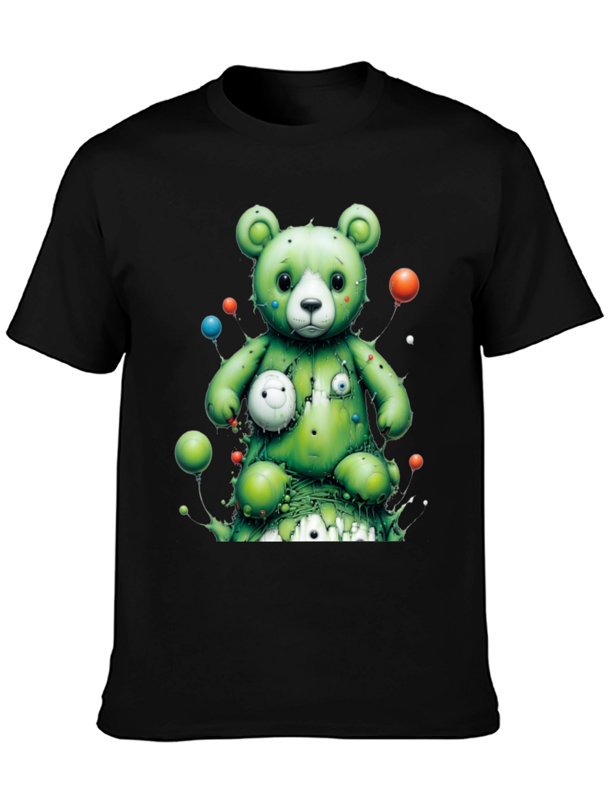 Unique Green Bear Graphic T-Shirt